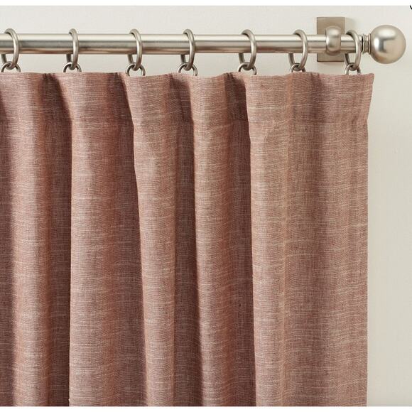$529 Pottery Barn EMERY Linen Curtain | Brick Red, 100 x 120" Panel - Picture 3 of 10